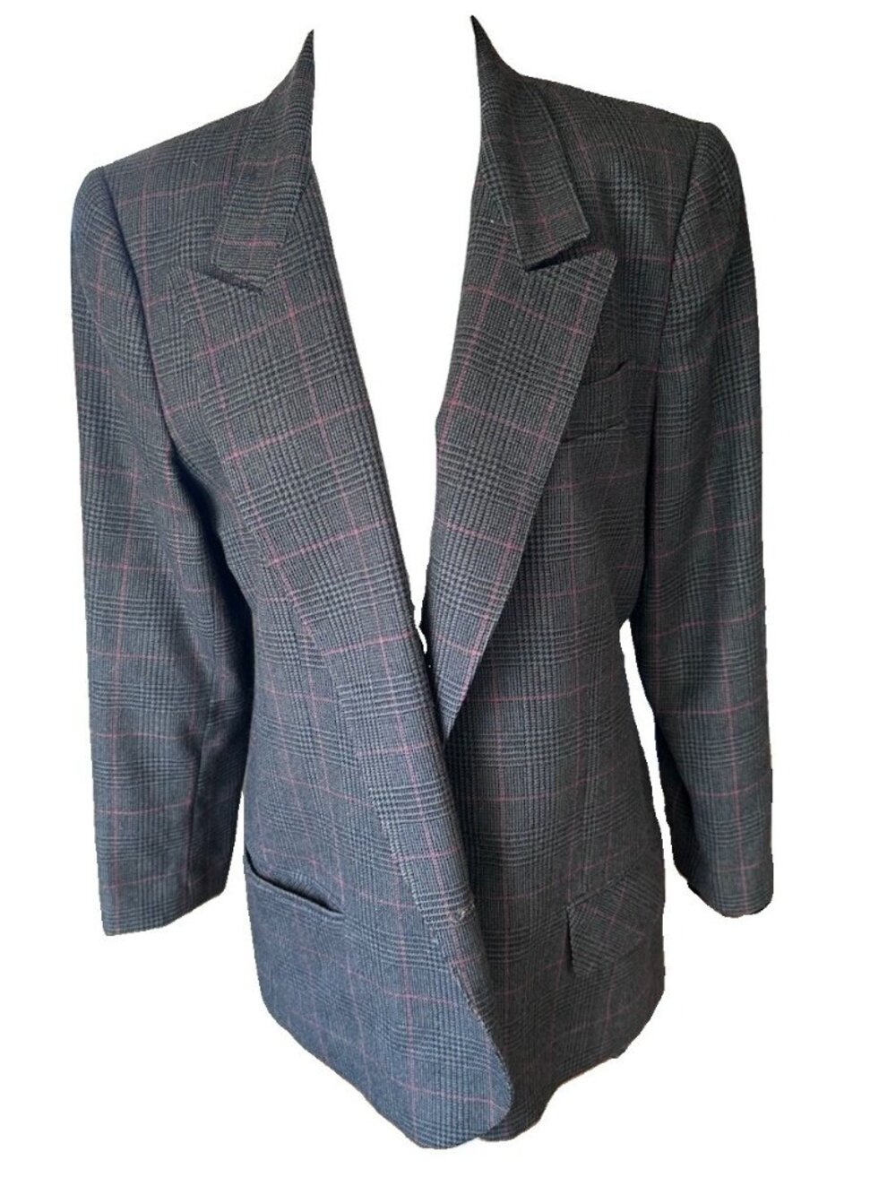 Vintage Giorgio sant angelo Classic Wool Women's 2 Piece Plaid Suit Sz 10
